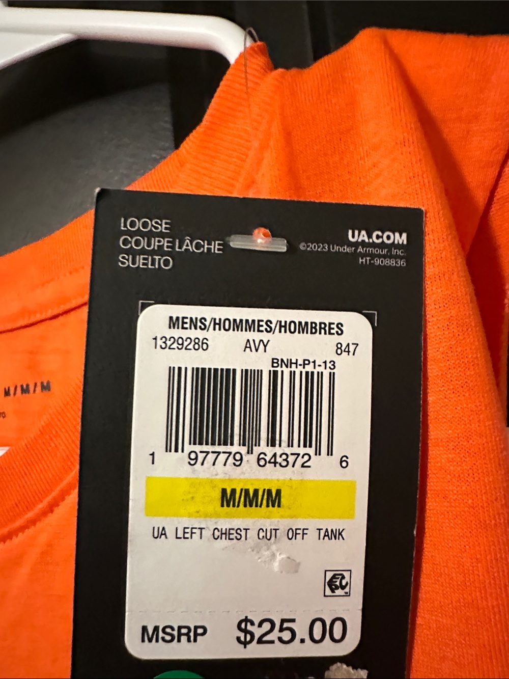 Under Armour Bright Orange Performance Muscle Tank - Picture 2 of 2
